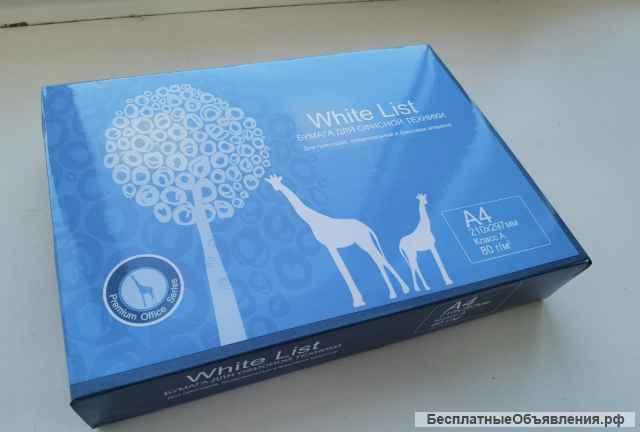 Бумага для офисной техники White List (А4, марка А, 80 г/кв.м, 500 л)