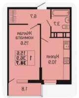 1 к.кв. 39 кв.м. Бочарникова ПЧО