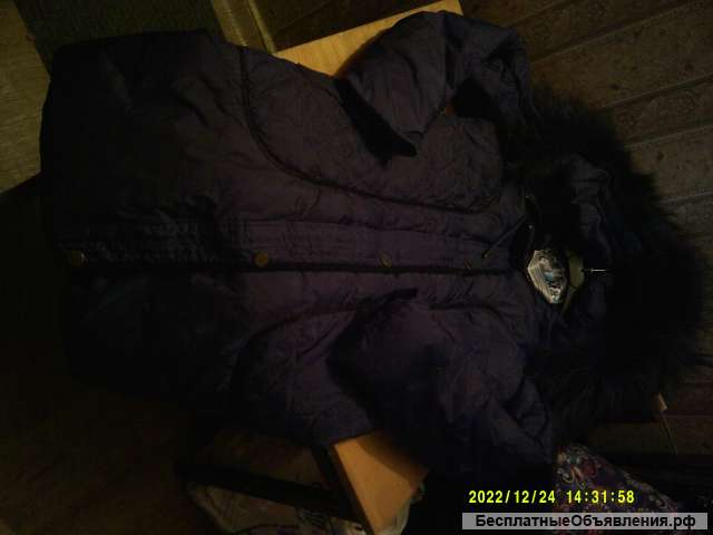 Стеганное пальто с капюшоном