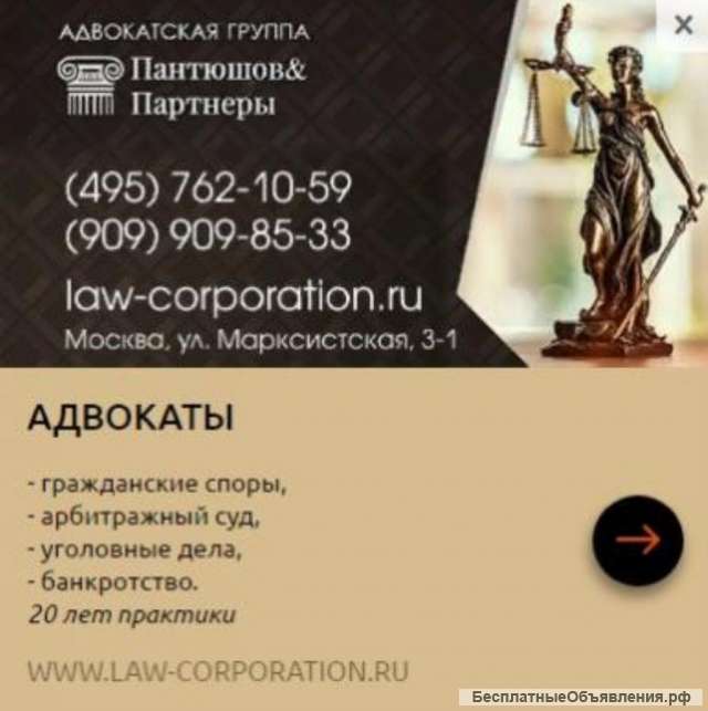 Пантюшов и Партнеры Адвокаты, Юридические услуги