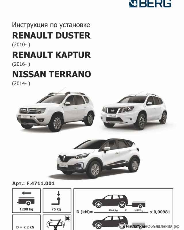 Фаркоп на Renault Duster
