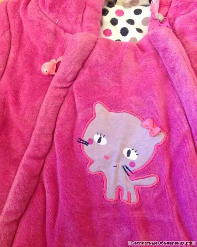 Флисовый комбинезон на девочку, рост 74
