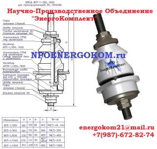 Трансформаторные вводы ВСТ 1/250-01 на 100 кВа завод производитель