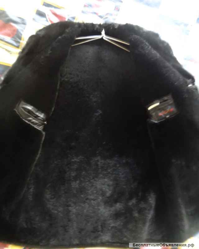 Мужская удлиненная зимняя куртка из натуральной кожи