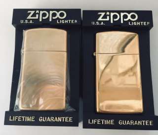 Zippo brass Slim - латунные узкие зажигалки 1996 года
