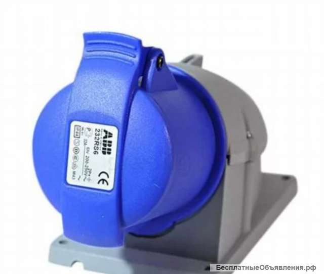 Розетка кабельная 32А 2Р+E iр44 250В (232 RS6)