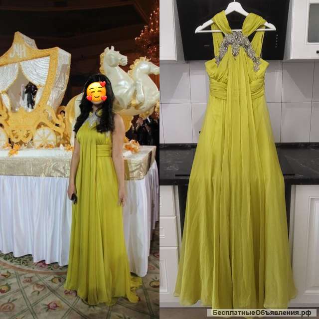 Вечернее платье цвета лайм