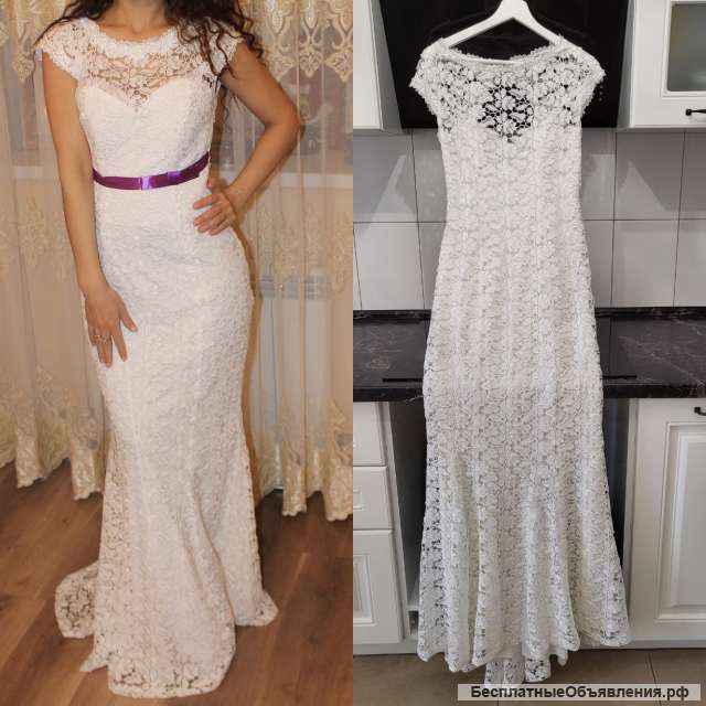 Белое кружевное платье
