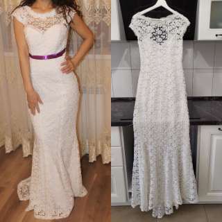 Белое кружевное платье