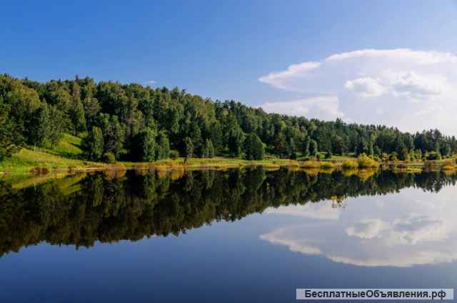 Земельный участок с озером и лесом