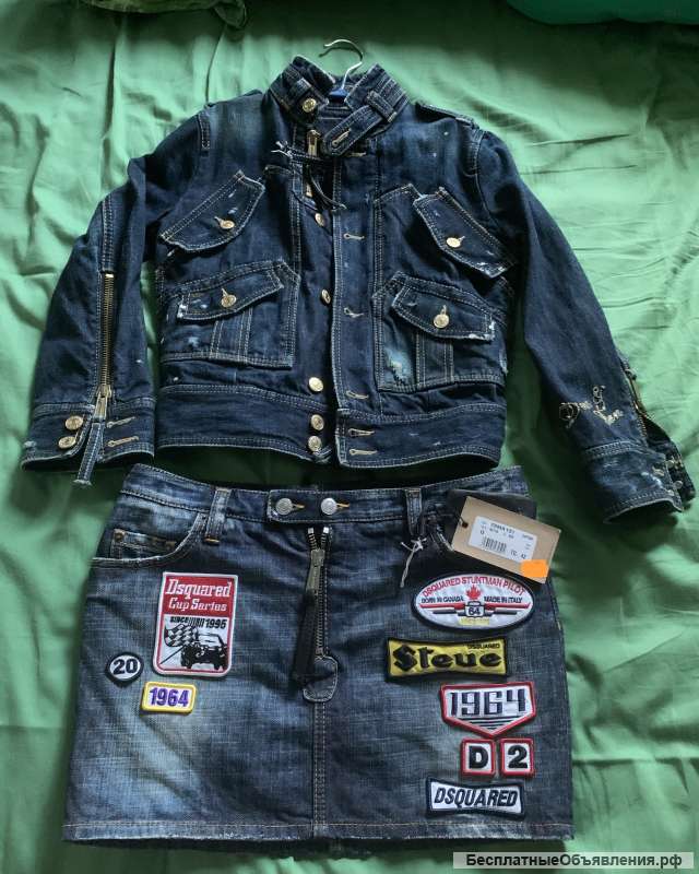 Юбка/куртка джинсовые Dsquared. Размер 42
