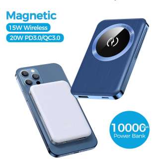 YKZ 10000 мАч 15 Вт Магнитная беспроводная зарядка PD 20 Вт Быстрая зарядка Внешний аккумулятор Унив