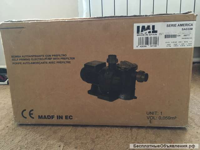 Насос с префильтром IML America