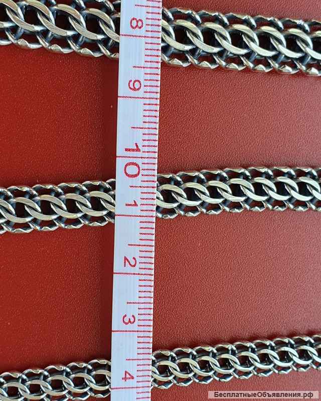 Цепи серебряные "питон" оксидированные