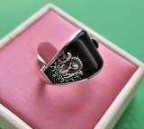 Серебряное кольцо с натуральным ониксом