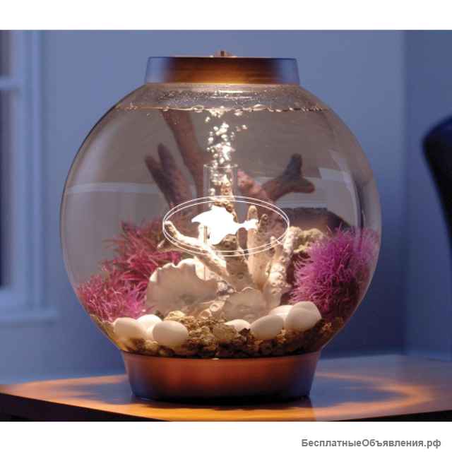 Аквариум круглый, серебренного цвета на 15 литров, biOrb Classic 15 LED silver