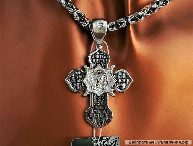 Крест серебряный православный, освященный