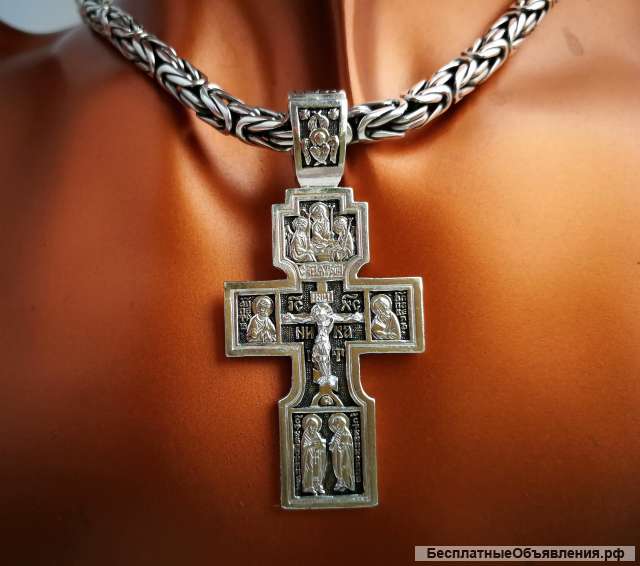 Крест серебро Православной церкви, освященный