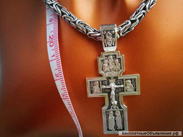 Крест серебро Православной церкви, освященный