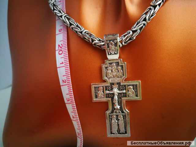 Крест серебро Православной церкви, освященный