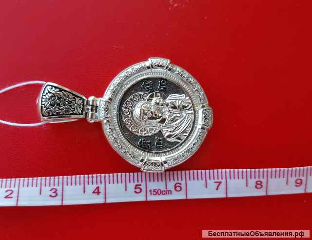 Подвеска образок серебро, оксидированная