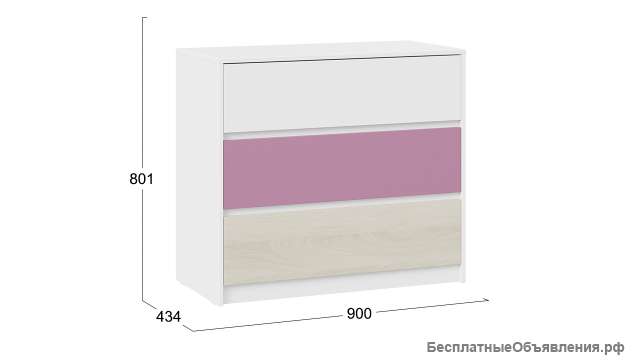 Комод «Сканди» - СМ-386.04.01-26 лиловый