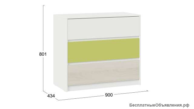 Комод «Сканди» - СМ-386.04.01-26 зелёный
