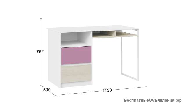 Стол письменный с ящиками «Сканди» - СМ-386.15.02-20