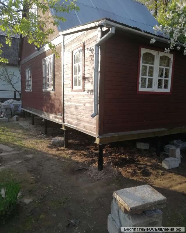 Ремонт фундамента, подъем дома, поставить на сваи