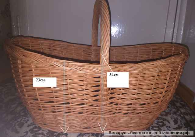 Корзина большая плетённая для рынка, дачи, грибов, новая
