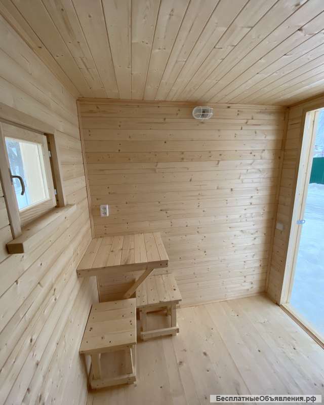 Каркасная мобильная баня 4 на 2,1