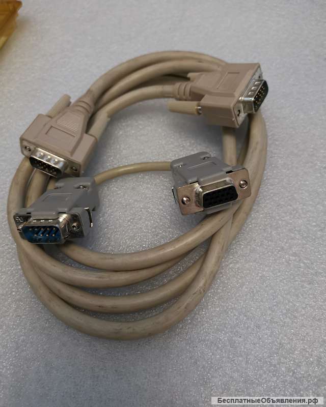 Кабель соединительный Computer - Monitor 15 pol HD Stecker + 15 pol Stecker + 9 pol Stecker Germany