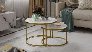 Стол журнальный «Вега» Золотой, бежевый