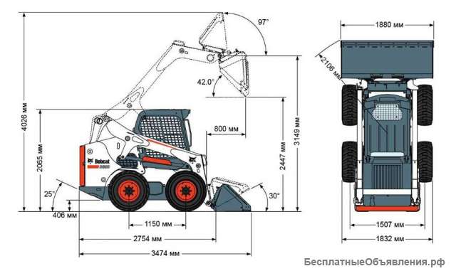 Аренда мини погрузчика BOBCAT S-650