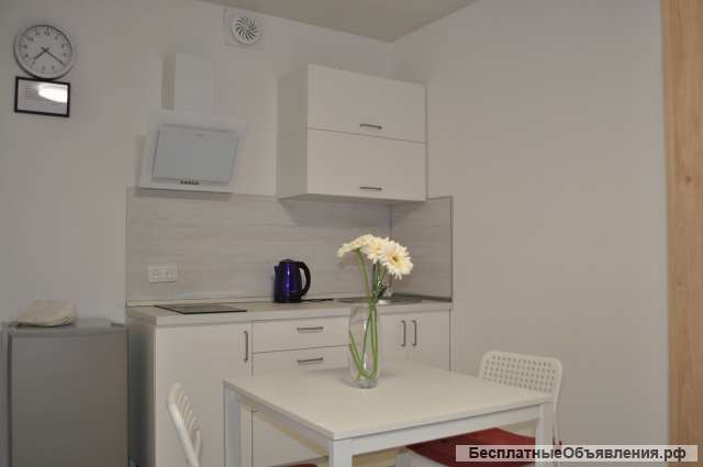 Студия в новом доме с ремонтом и техникой для проживания