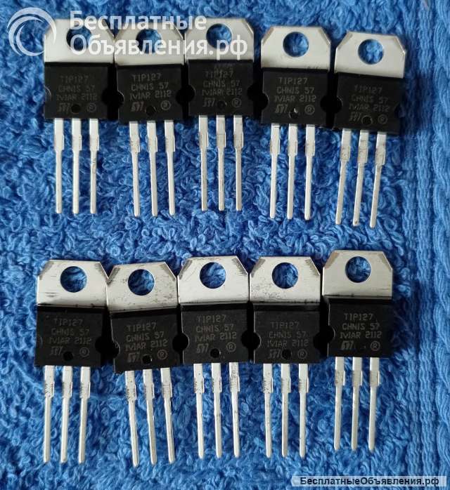 TIP127, ST STMicroelectronics, PNP, 65W, 100V, 5A, (hfe): min 1000, TO-220 оригинальный НОВЫЙ