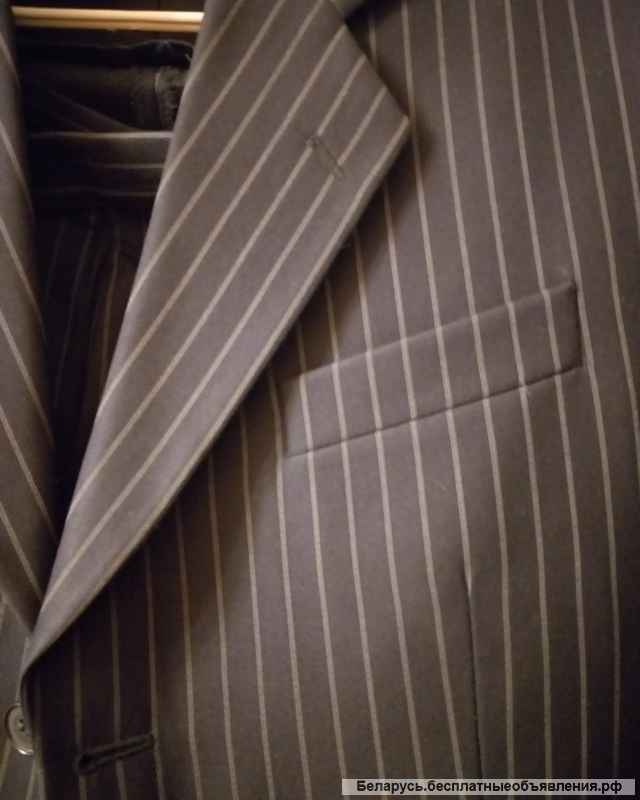 Костюм мужской в полоску, р.50 (176-100-88), черный, б.у