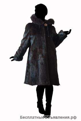 Шуба из сурка с капюшоном. Р-р.48