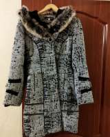 Зимнее серое пальто