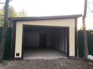 Гараж из металлокаркаса и сэндвич-панелей