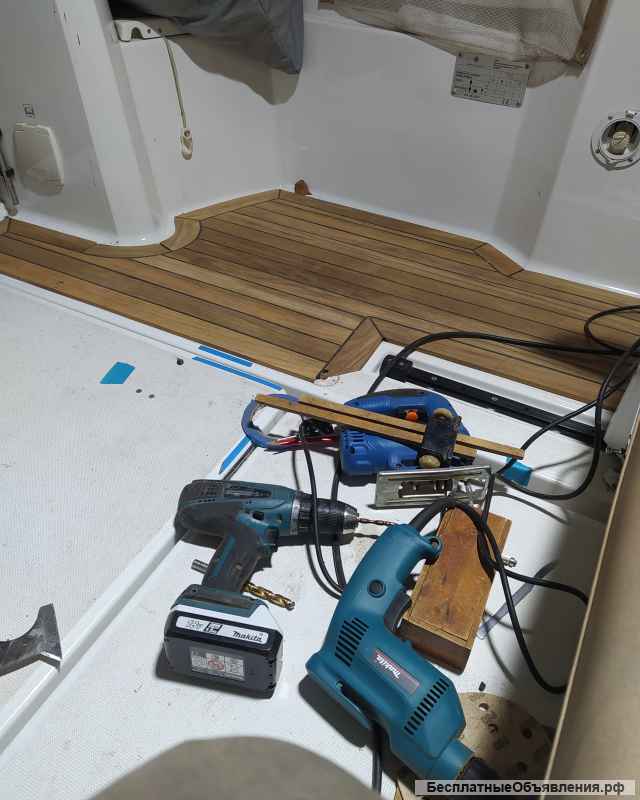 Шлифовка тиковых палуб