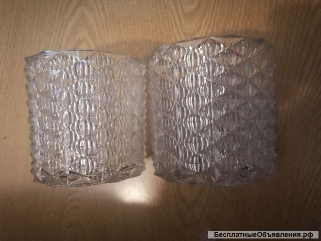 2 хрустальных плафона ссср бра ссср 11х11 см Винтаж метро Отрадное