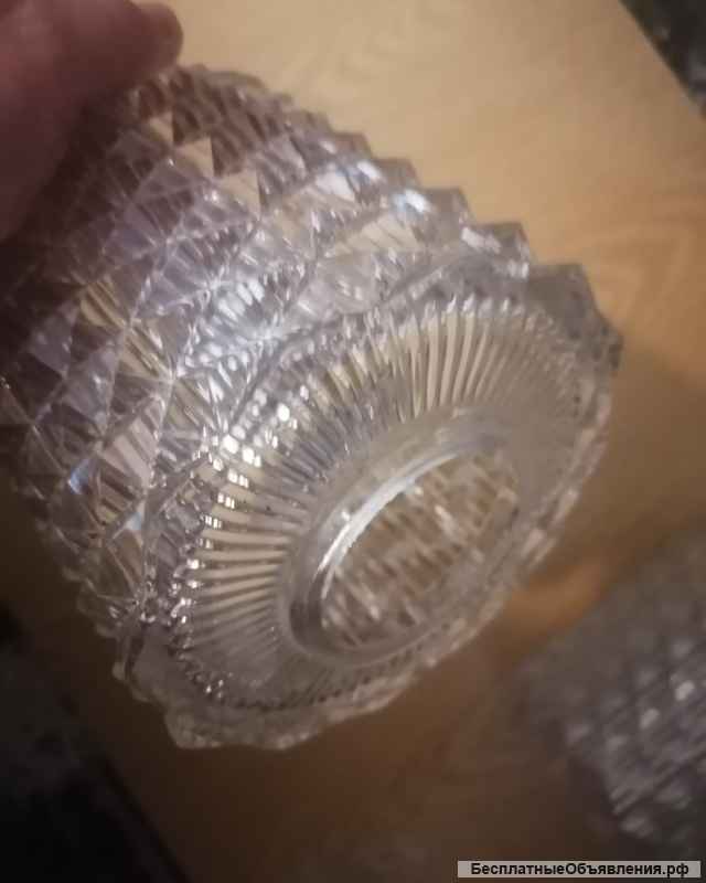 2 хрустальных плафона ссср бра ссср 11х11 см Винтаж метро Отрадное