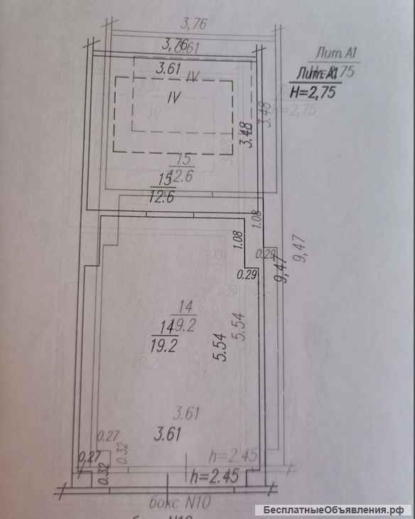 Двухкомнатный гараж площадью 31.8 кв.м. с погребом