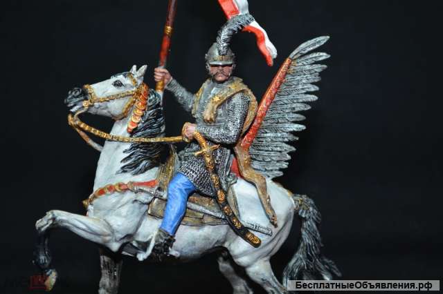 Оловянный солдатик 54 мм. Польский гусар 1600 г.