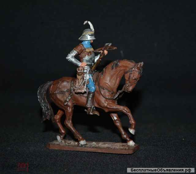 Оловянный солдатик 54 м. Швейцарский конный арбалетчик, 1460- 1495 гг.