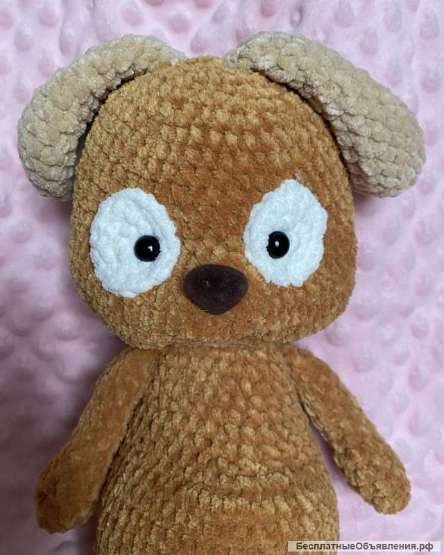 Вязаная собачка, ручная работа