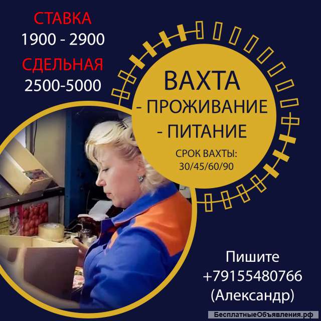 Вахта проживание и питание включено| Опыт работы не важен
