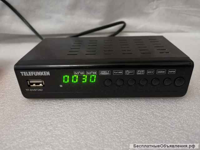 TF-DVBT262 ТВ ресивер Telefunken, черный + Wi-Fi USB адаптером оригинальный НОВЫЙ