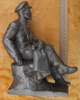 Силуминовая статуэтка Ленин на пеньке, авторская, СССР